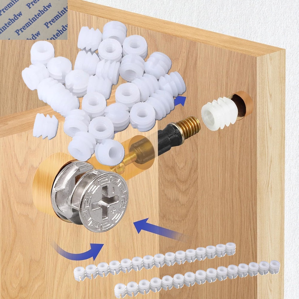 1000Pcs Plastic Zinc M6 Insert - Cam Lock Nut ulasan dan harga