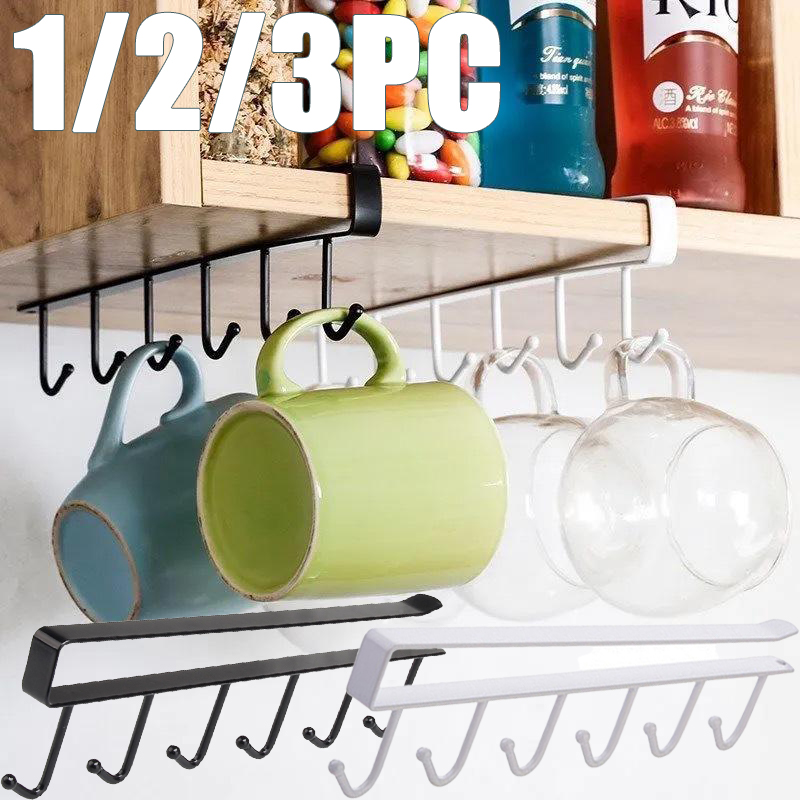 1/2/3PC 6 Hooks Kitchen Cabine - Furniture Hardware Accessories ulasan dan harga