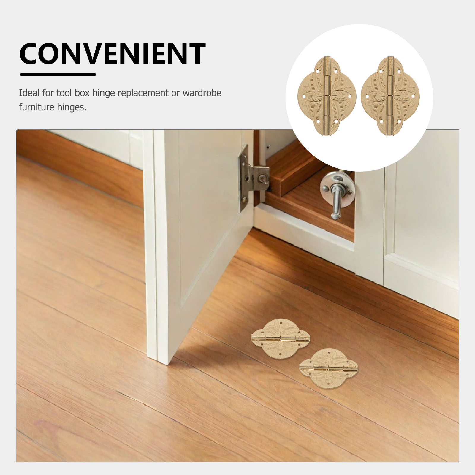 4Pcs Jewelry Box Hinges Brass  - Vintage Furniture Hardware Replacement ulasan dan harga