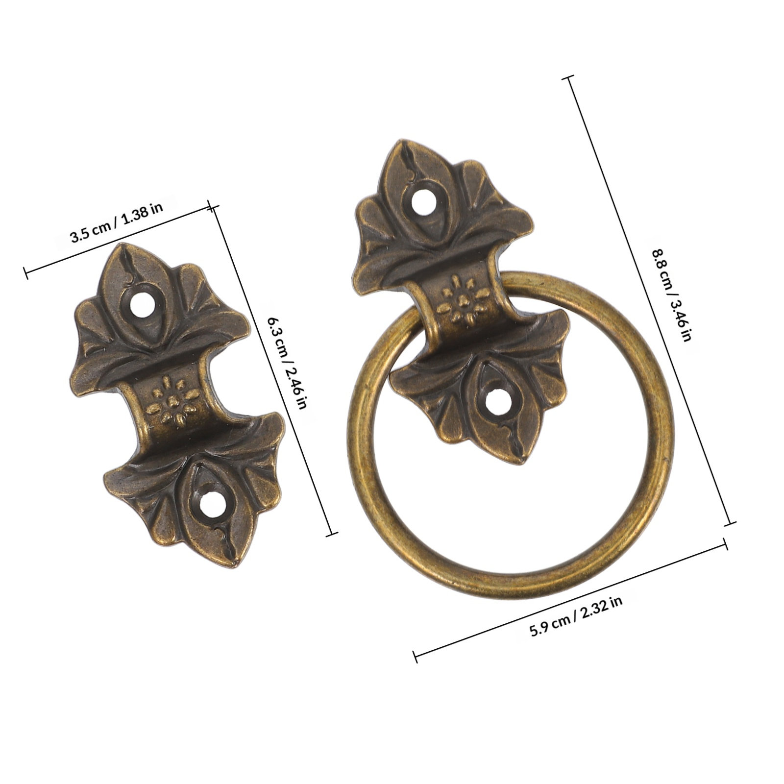 2Pcs Retro Drop Ring Cabinet P - Furniture Hardware Drop Pulls ulasan dan harga