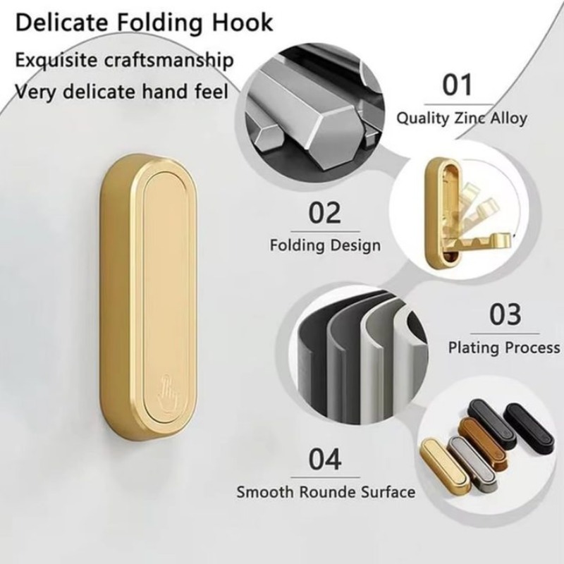 1-3pc Folding Wall Hook Concea - Furniture Hardware Accessories ulasan dan harga